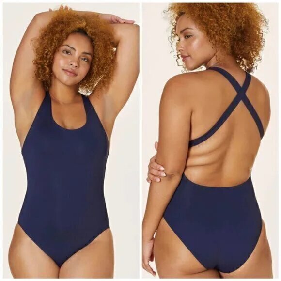 Andie Swim The Tulum Navy One Piece Swimsuit Long Torso Size XXXLT NWT - Picture 1 of 5